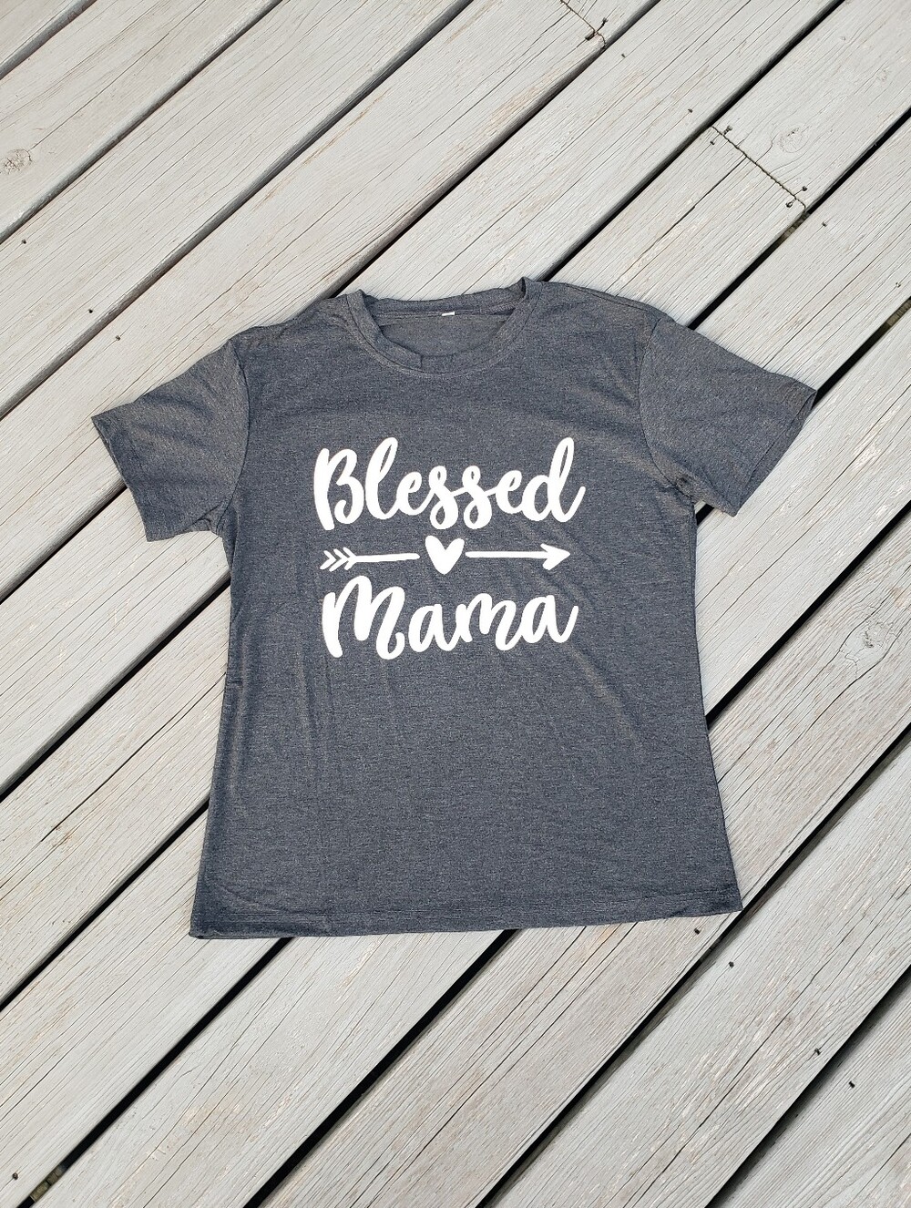 Blessed Mama Grey T-Shirt - Size Medium